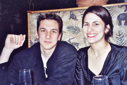 My sister and me at her graduation dinner, May 2003